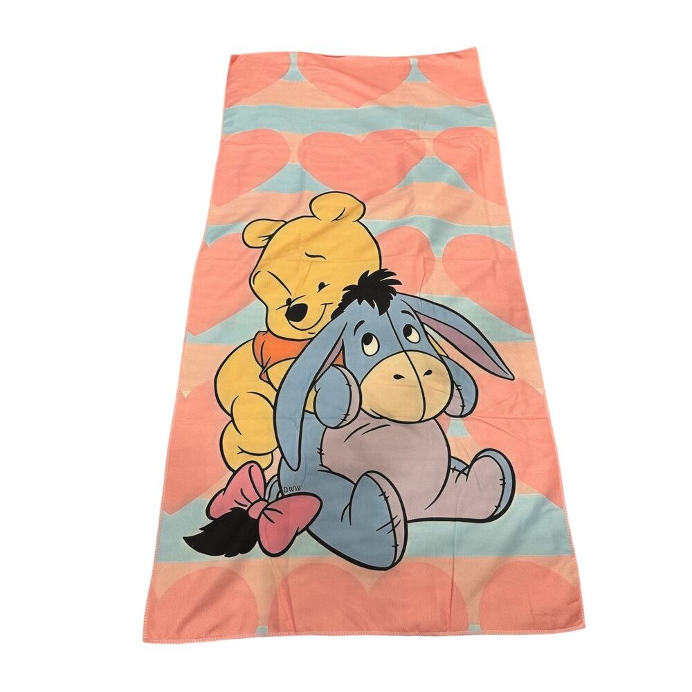 Winnie the Pooh and Eeyore hugging  beach towel